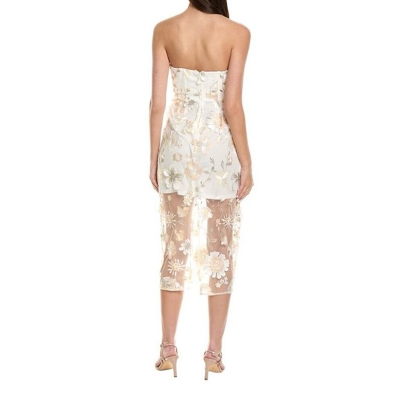 Sam Edelman Strapless White 3D Floral Dress - Picture 2 of 6